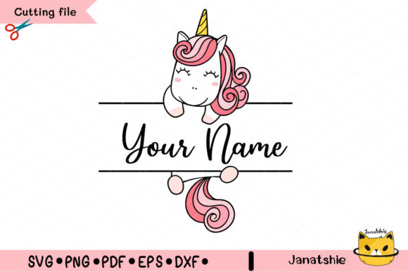 Download Pink Unicorn Monogram Kid Name Frame SVG - Kid Collection