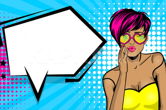 Download Cool Woman Wow Face Comic Text Speech - Text Collection