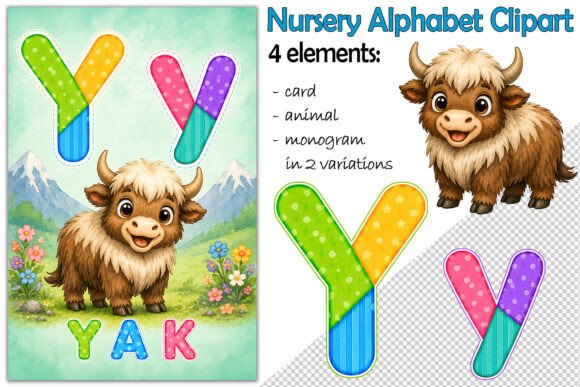 Download Alphabet Clipart Letter Y, Cute Yak PNG - Premium Resources