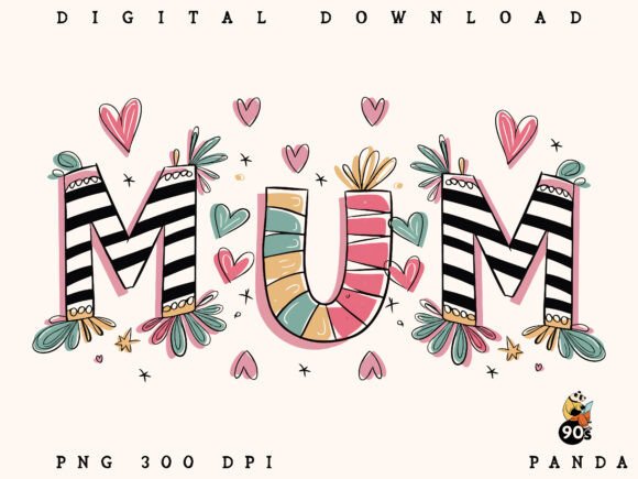 Download Brushstroke Mum, Hand Drawn Mum Design - Drawn Collection